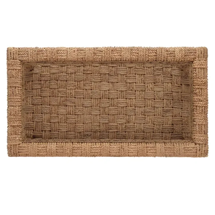 Christi Water Hyacinth Coffee Table in Natural with Wood Frame - The Mayfair Hall