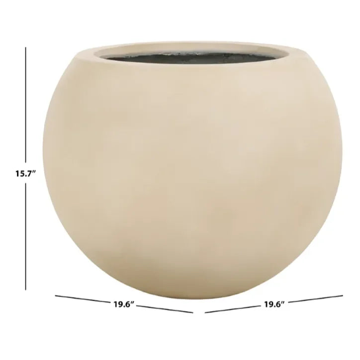 Kenslia Concrete Ficonstone Planter in Beige - The Mayfair Hall