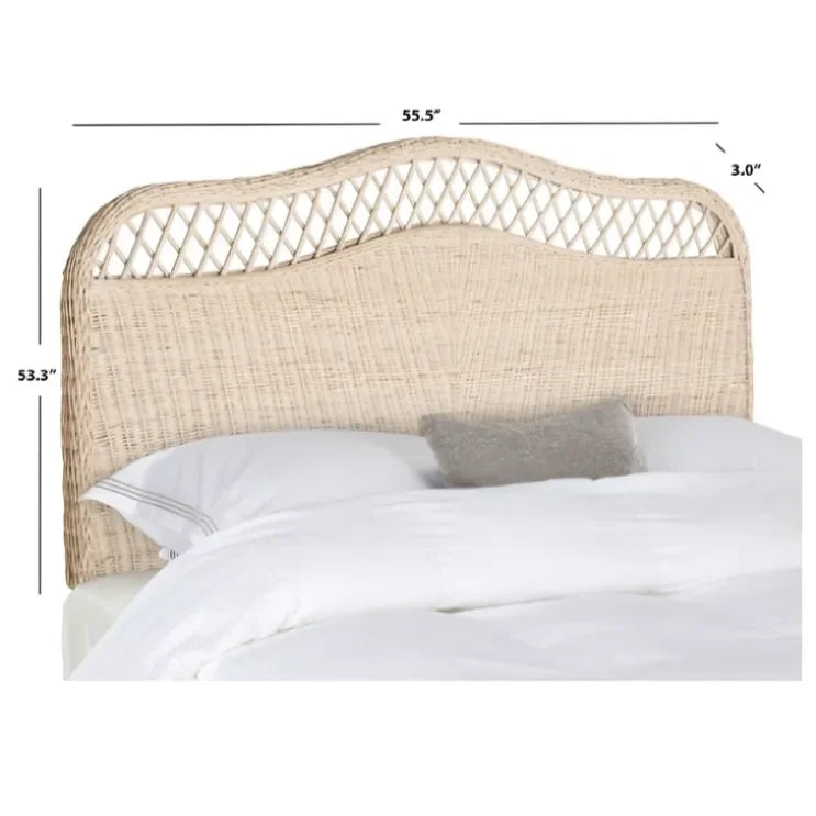 Sephina Rattan Headboard in White Washed - The Mayfair Hall