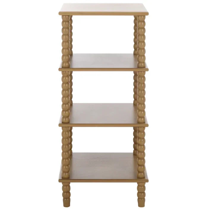 Dilyn 4 Tier Wood Shelving Unit in Desert Brown - The Mayfair Hall