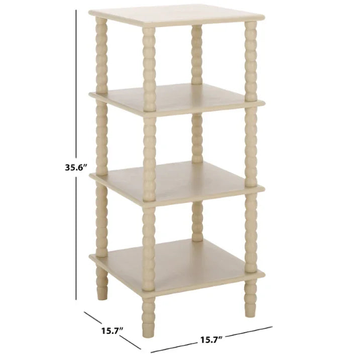 Dilyn 4 Tier Wood Shelving Unit in Sand - The Mayfair Hall