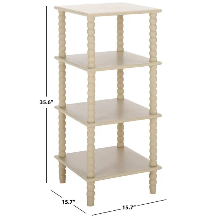 Dilyn 4 Tier Wood Shelving Unit in Sand - The Mayfair Hall