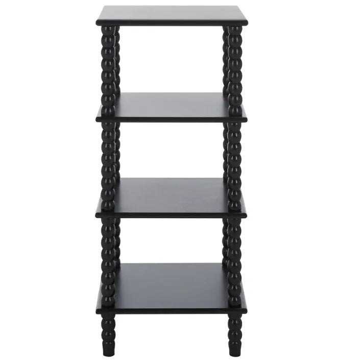 Dilyn 4 Tier Wood Shelving Unit in Matte Black - The Mayfair Hall
