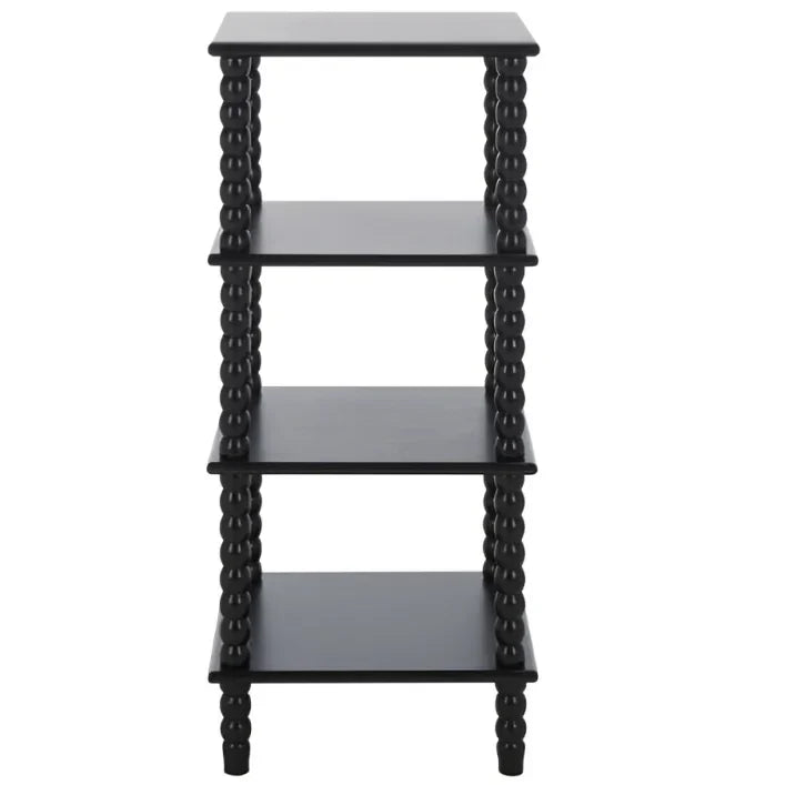 Dilyn 4 Tier Wood Shelving Unit in Matte Black - The Mayfair Hall