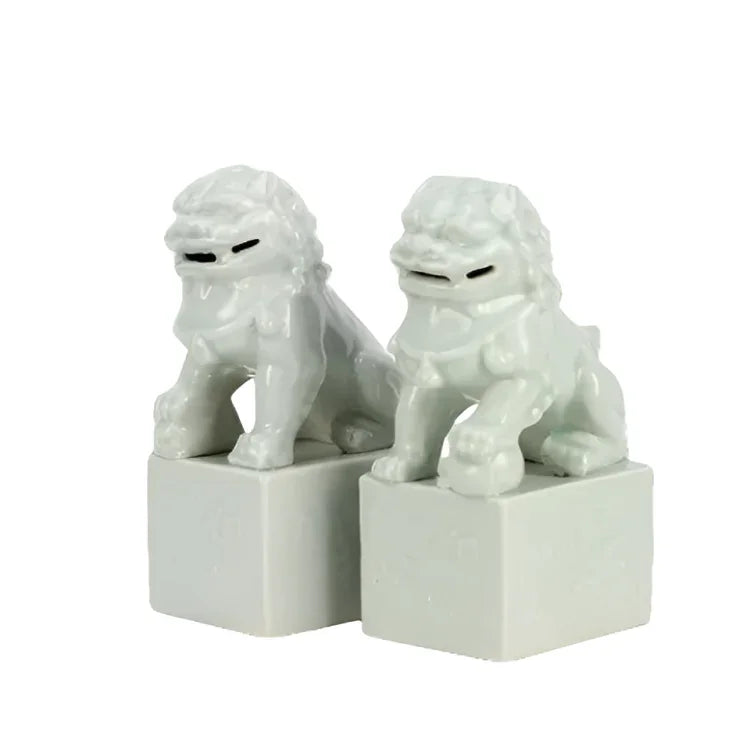 Mini White Foo Dogs - The Mayfair Hall
