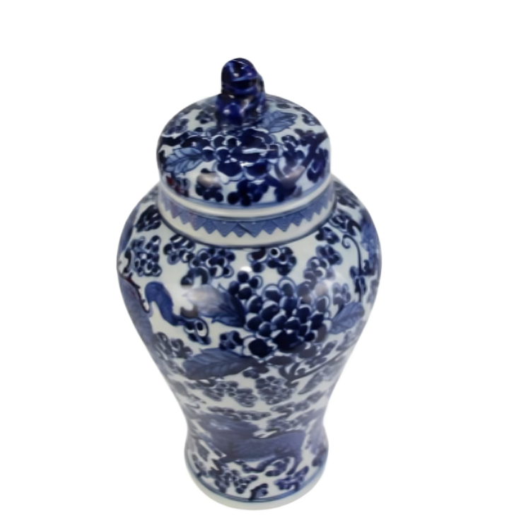 Floral Lion Jar