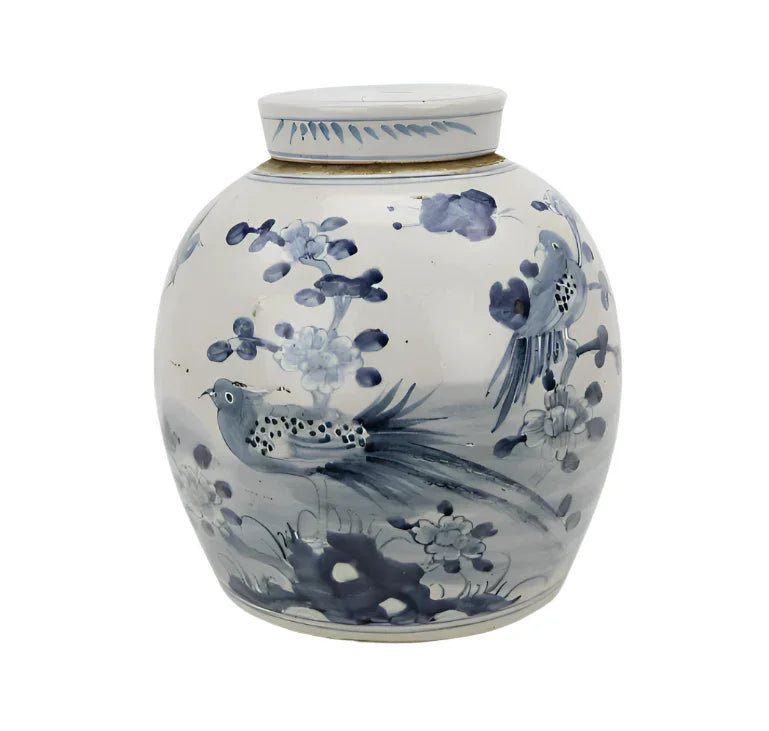 Bird Floral Flat Top Jar - The Mayfair Hall