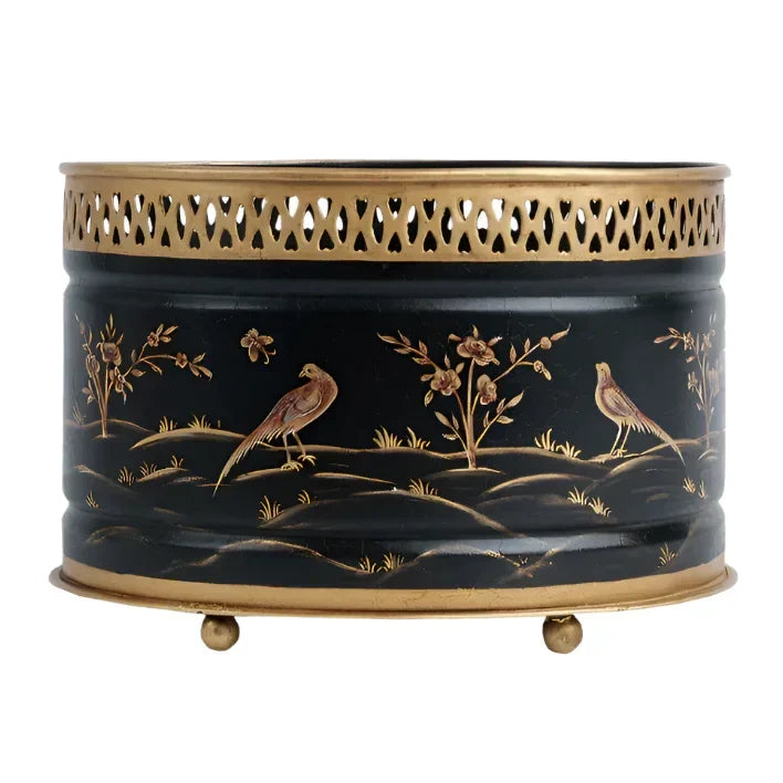 Black & Gold OVAL PLANTER - The Mayfair Hall