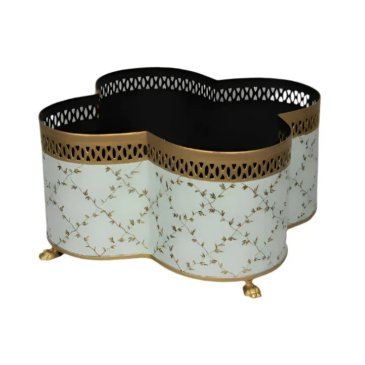 Quatrefoil Trellis Pale Green Planter - The Mayfair Hall