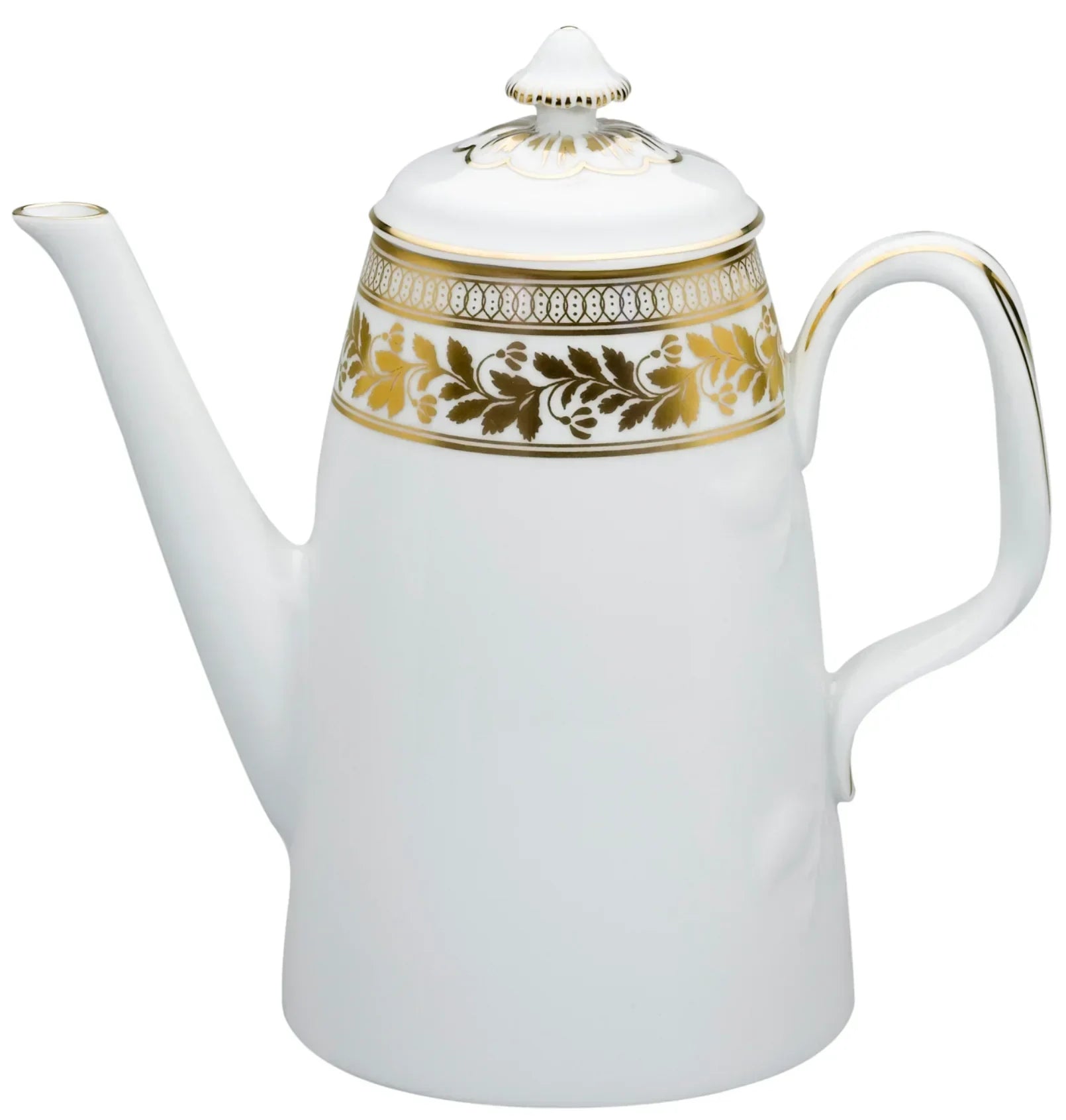 Anna Porcelain Coffee Pot in White and Gold - The Mayfair Hall