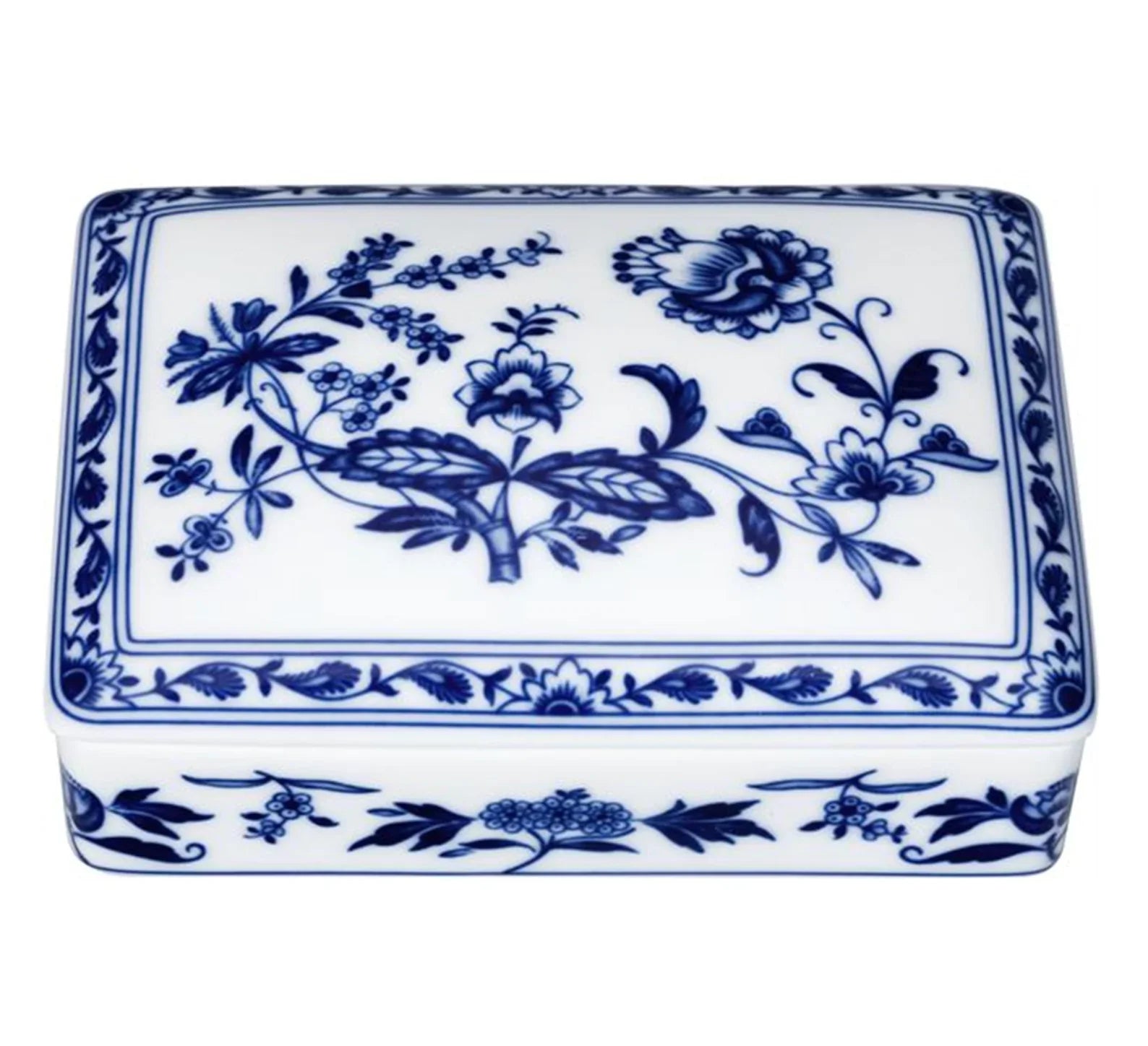 Margão Porcelain Decorative Box in White and Blue - The Mayfair Hall