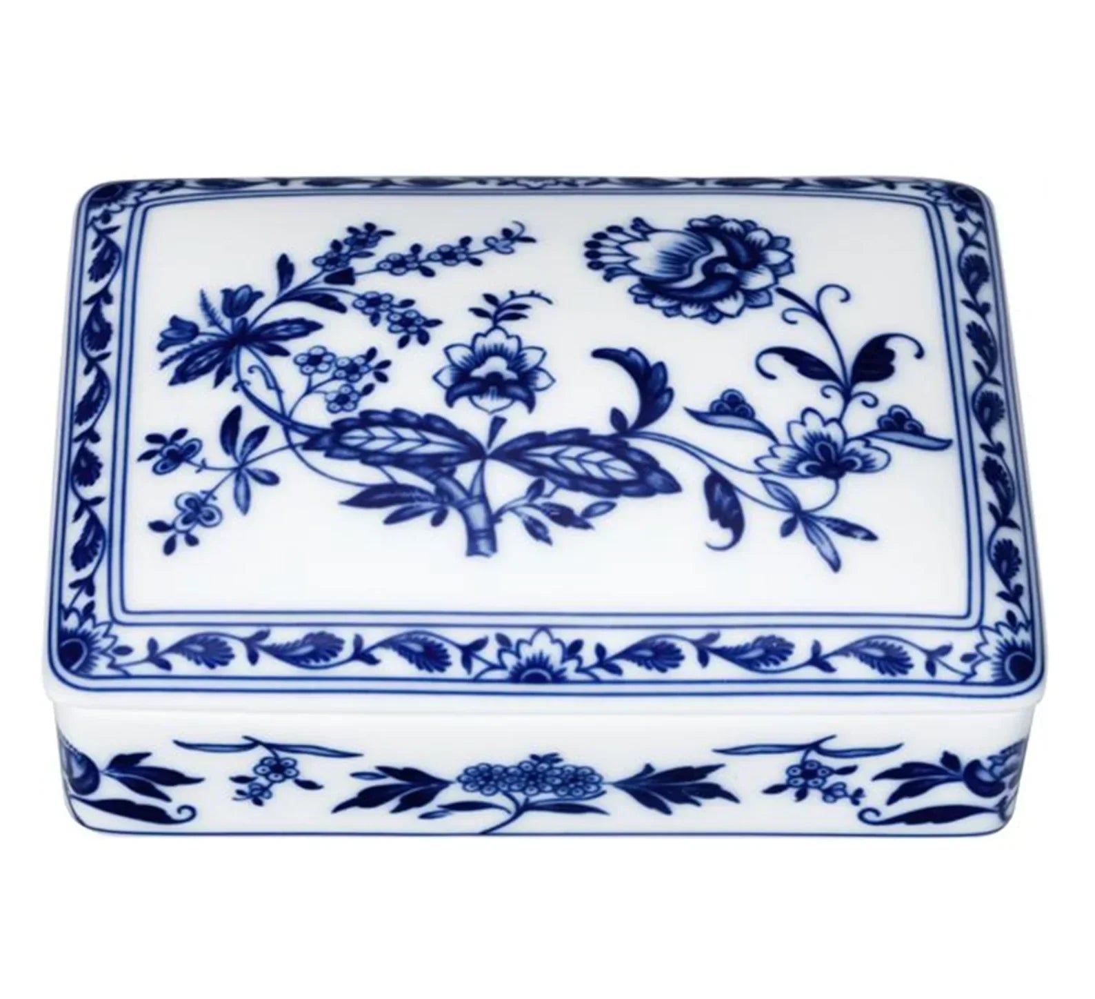 Margão Porcelain Decorative Box in White and Blue - The Mayfair Hall