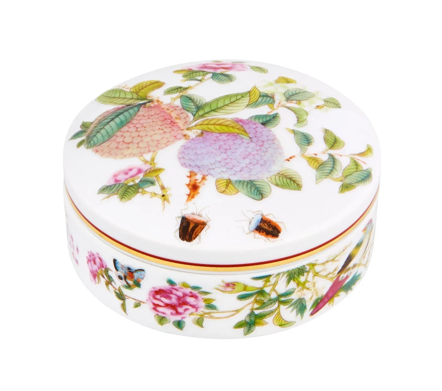 Paço Real Porcelain Decorative Round Box in White and Gold - The Mayfair Hall