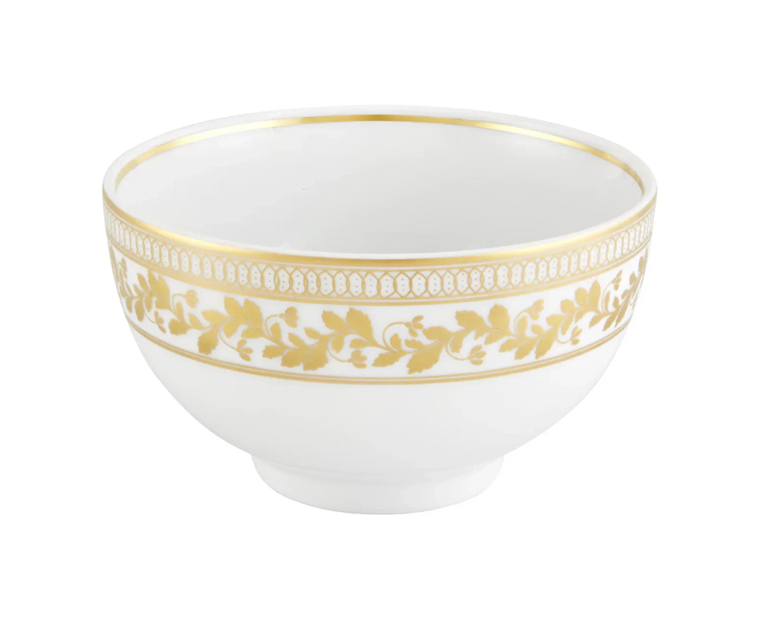 Anna Rice Porcelain Bowl in White and Gold - The Mayfair Hall