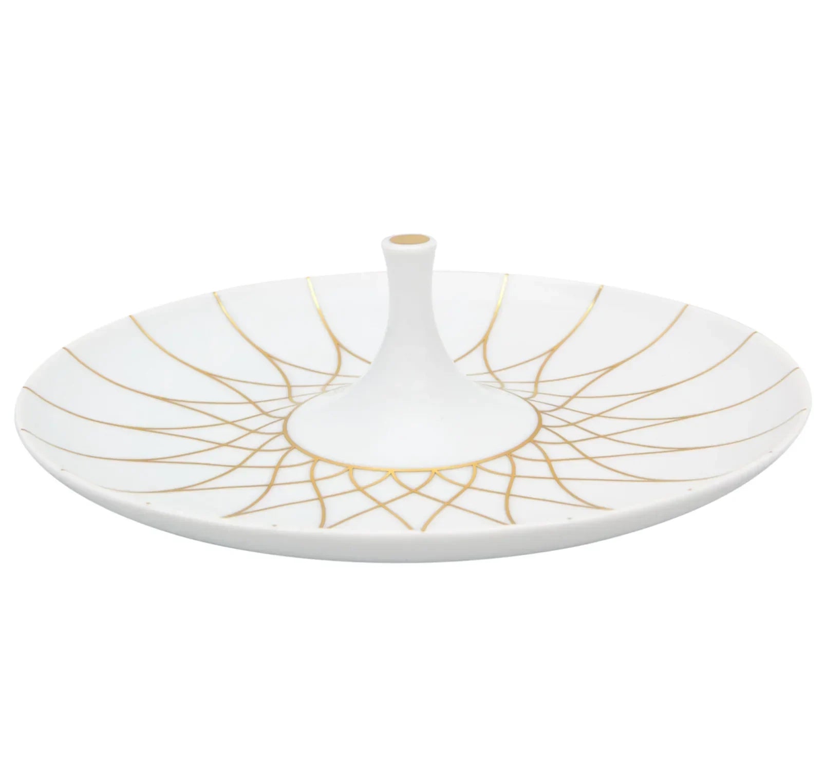 Terrace Porcelain Olive Dish in White and Gold - The Mayfair Hall