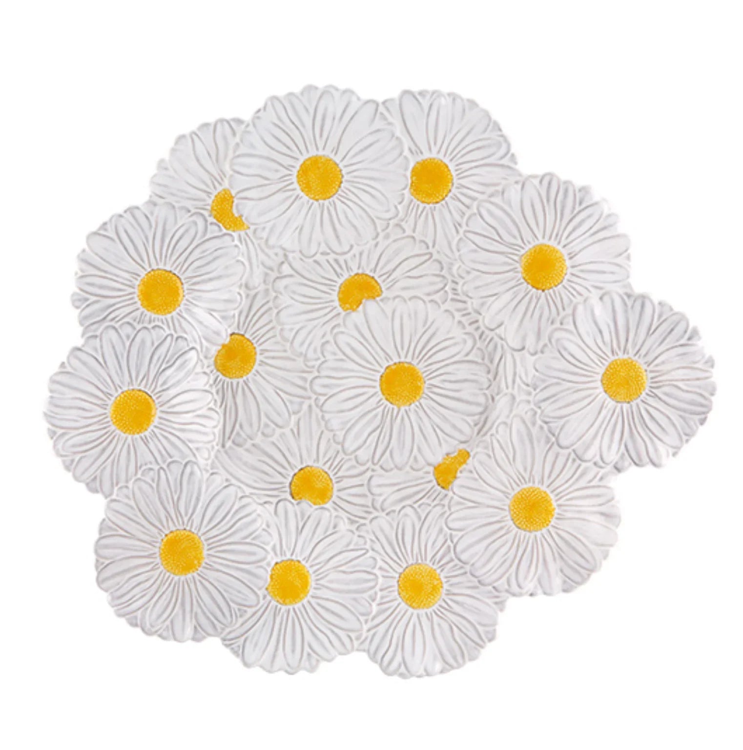 Maria Flor Earthenware Centerpiece in White and Yellow - The Mayfair Hall