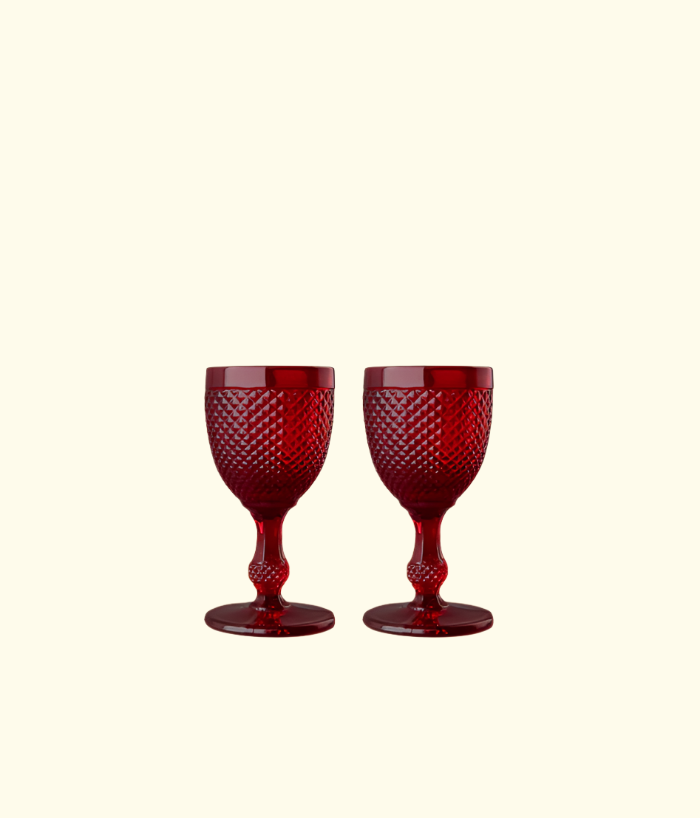 Stemmed White Wine Glass, Red