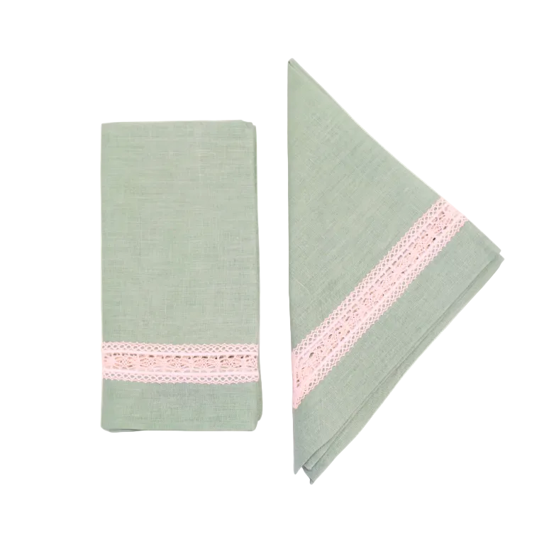 Aurea Linen Napkins in Verde — Set of 4