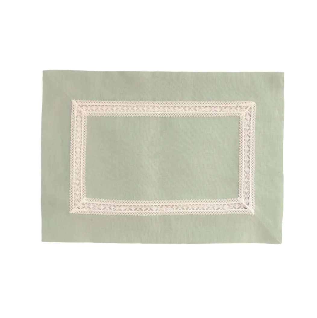 Aurea Linen Placemats in Verde — Set of 4