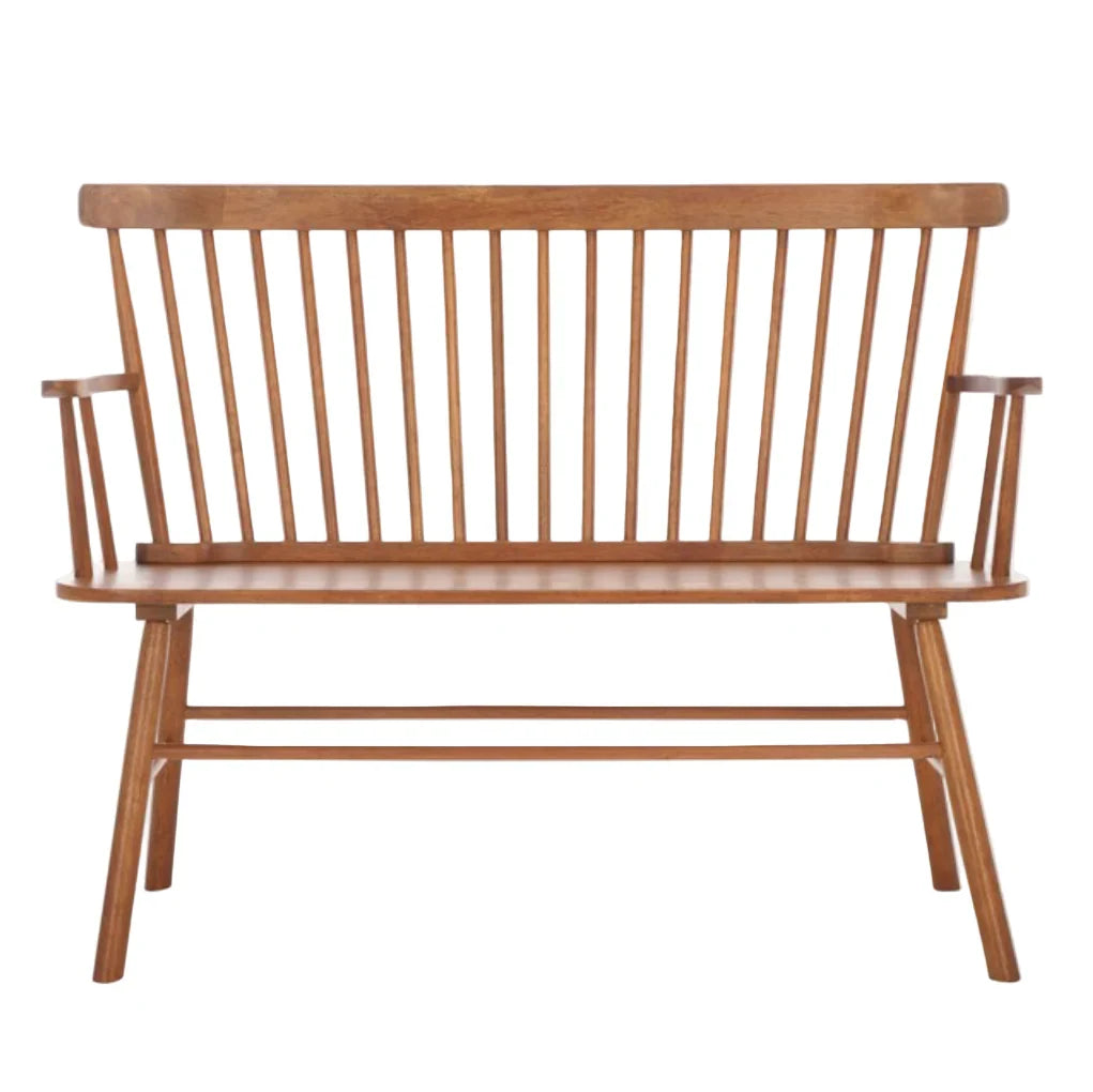 Addison Wood Loveseat in Natural with Spindleback