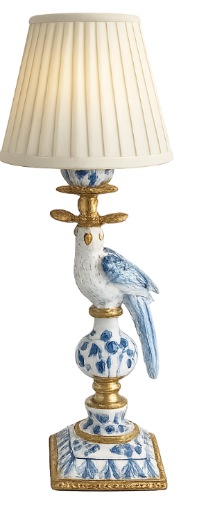 Large Blue & White Bird Rechargeable Lamp