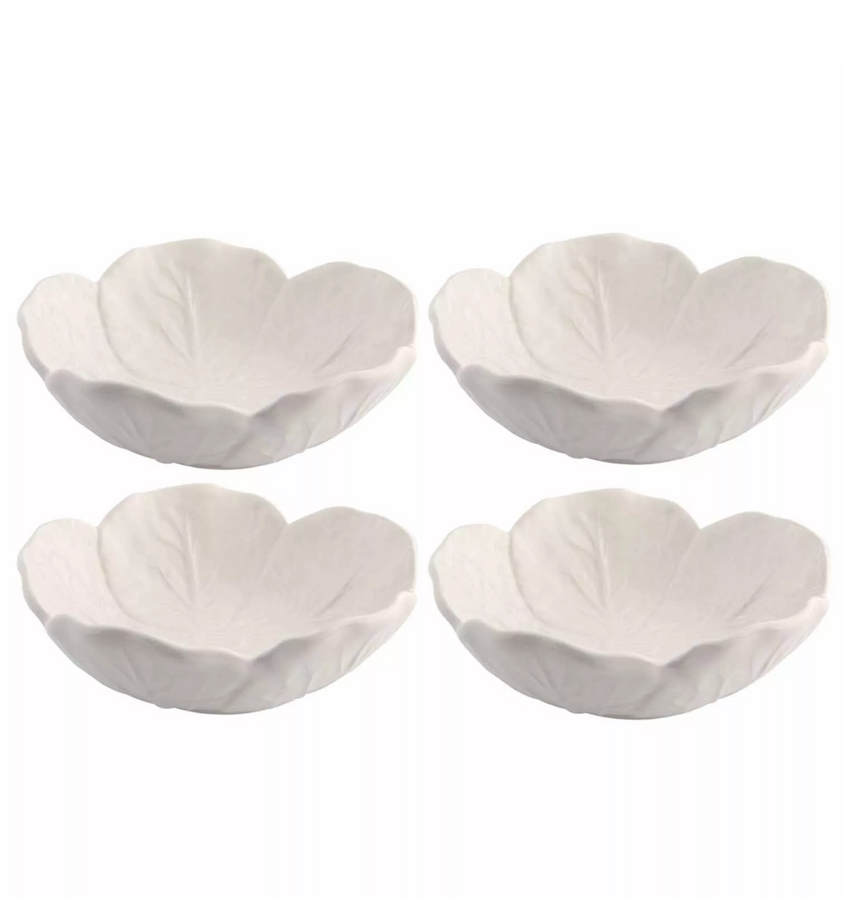 Cabbage Earthenware Salad Bowl – Beige – Set of 2