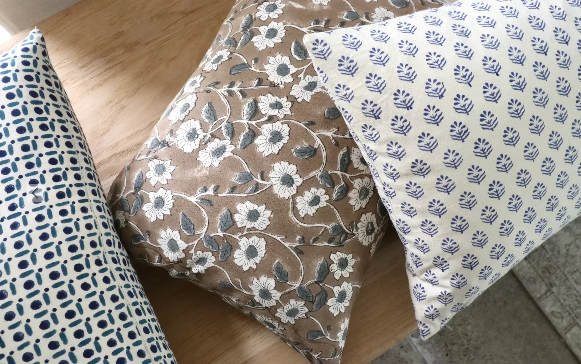 Poppy Floral Pillow Cover in Warm Brown - The Mayfair Hall