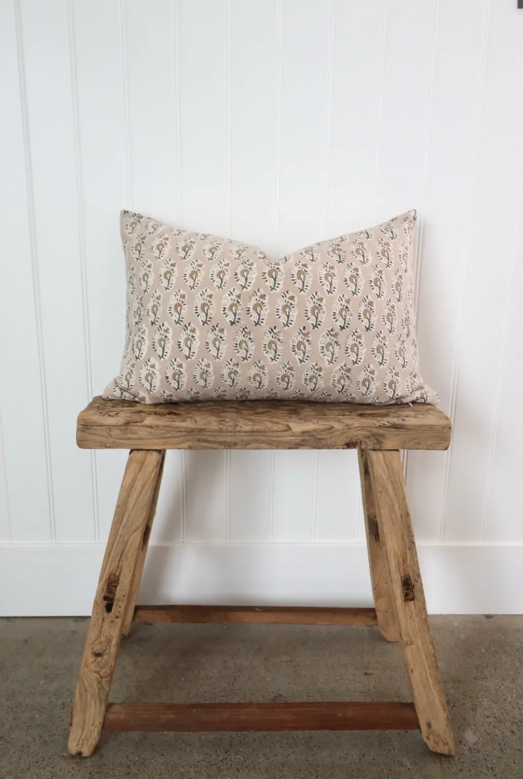Sunny Floral Pillow Cover in Tan - The Mayfair Hall