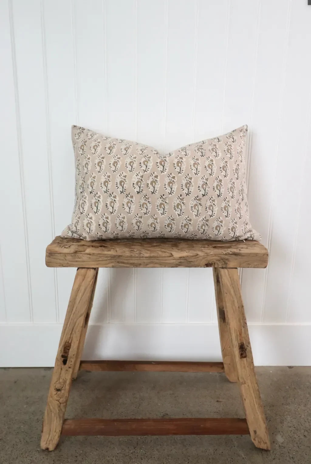 Sunny Floral Pillow Cover in Tan - The Mayfair Hall