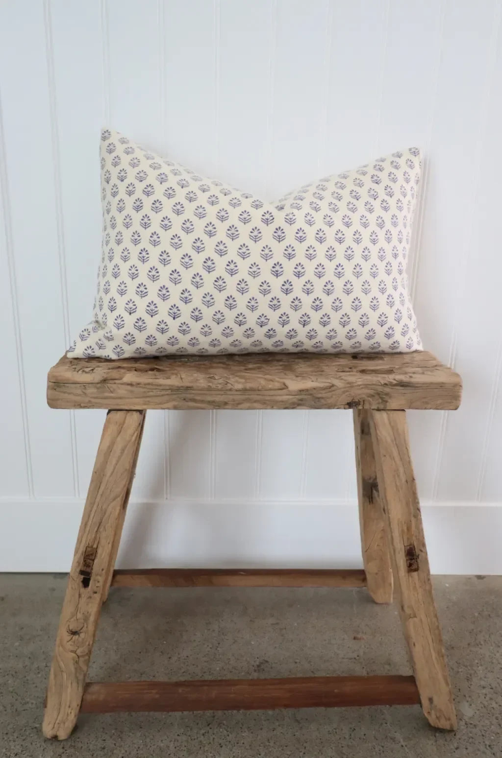 Georgia Pillow Cover in Blue and Natural - The Mayfair Hall