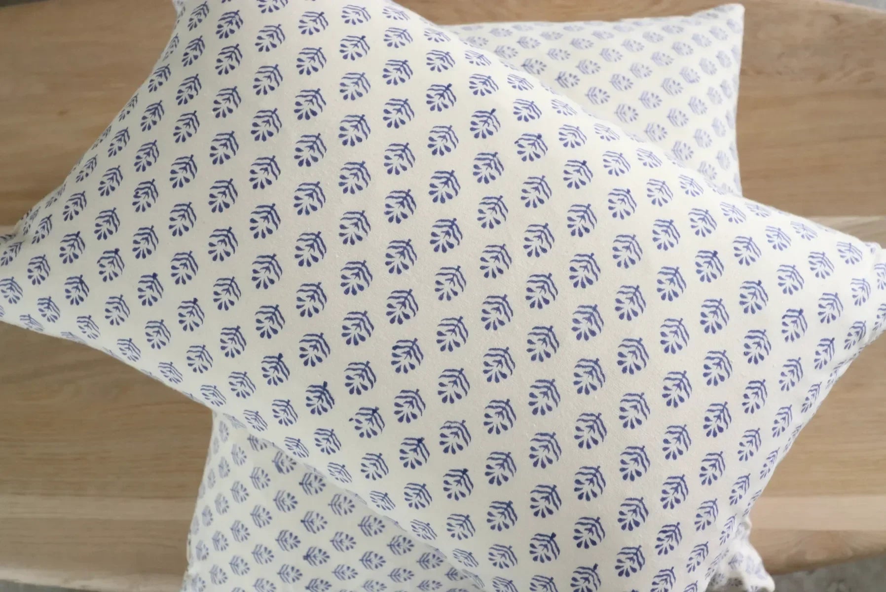 Georgia Pillow Cover in Blue and Natural - The Mayfair Hall