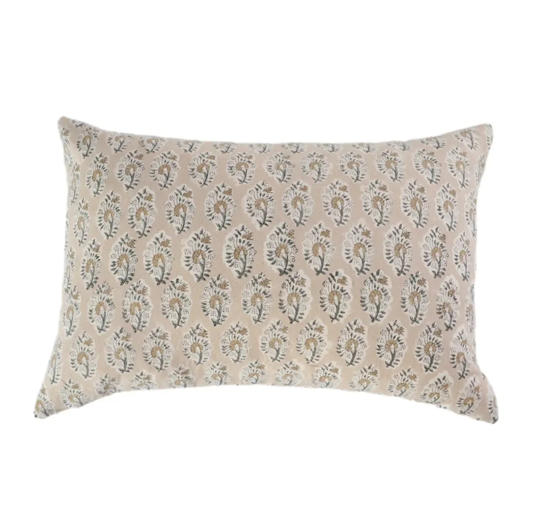 Sunny Floral Pillow Cover in Tan - The Mayfair Hall