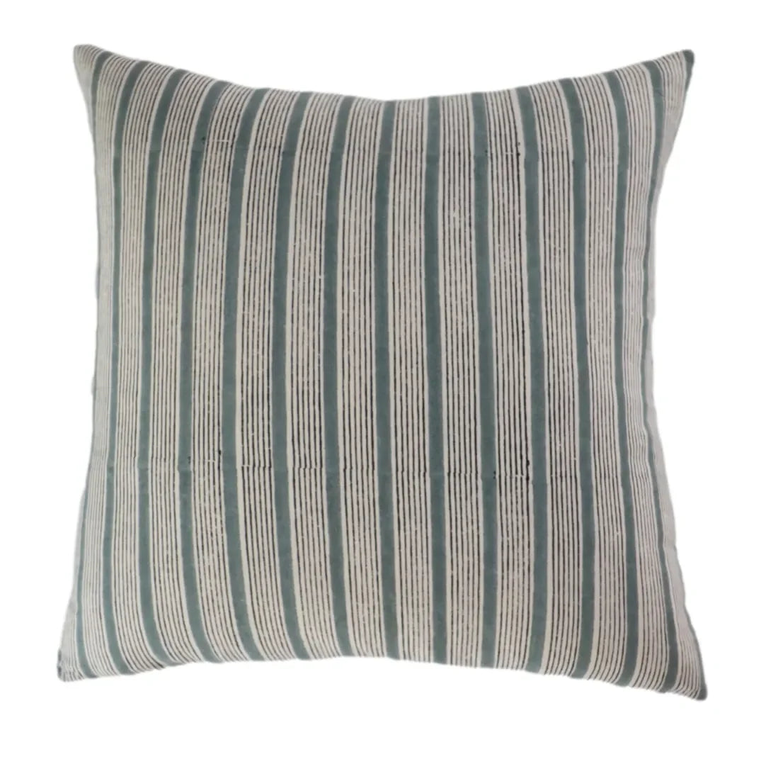 Ziggy Stripe Pillow Cover in Blue - The Mayfair Hall