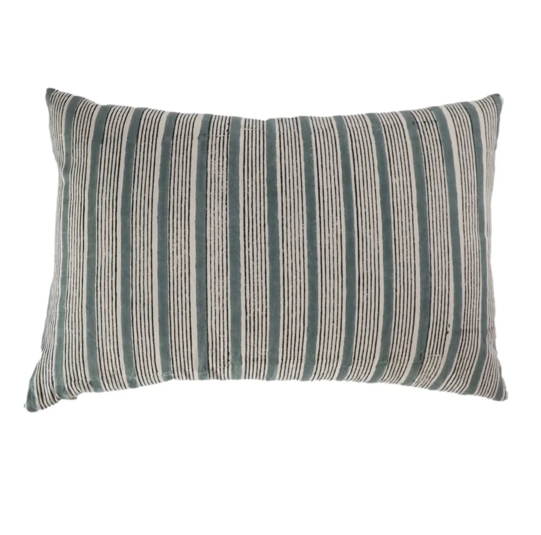Ziggy Stripe Pillow Cover in Blue - The Mayfair Hall
