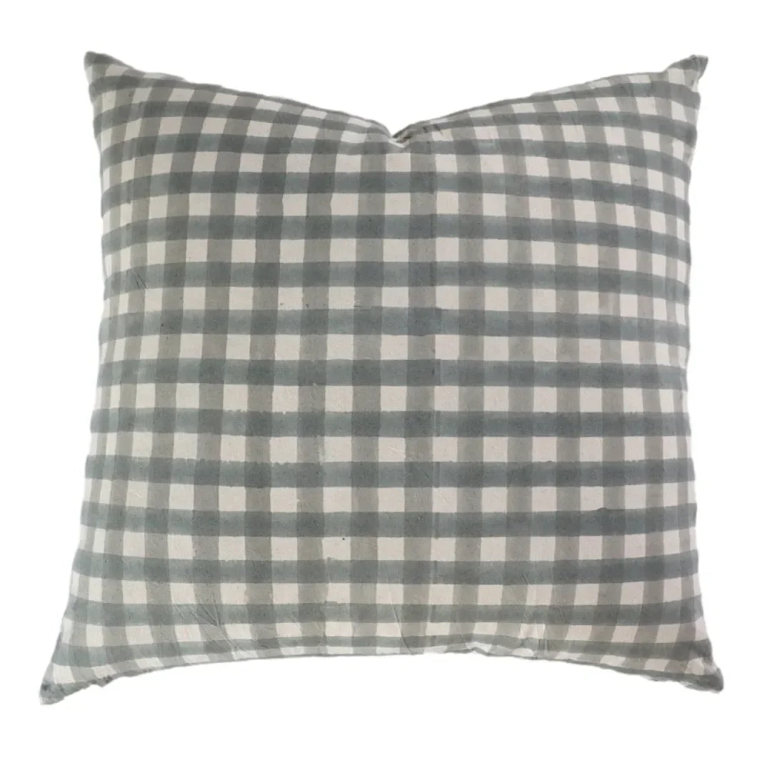 Atlas Gingham Pillow Cover in Blue - The Mayfair Hall