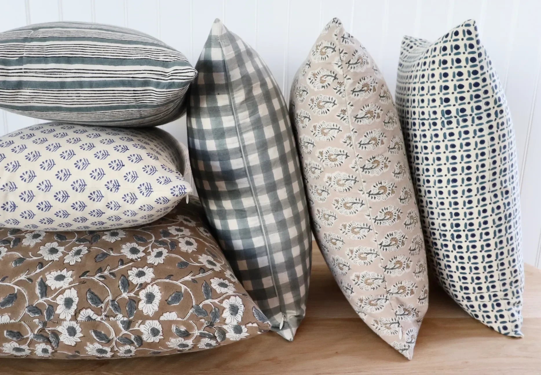 Poppy Floral Pillow Cover in Warm Brown - The Mayfair Hall