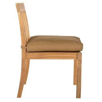 Montford Brazilian Teak Wood Dining Chair in Brown with Cushion (Set of 2) - The Mayfair Hall