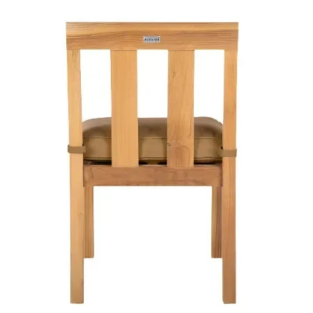 Montford Brazilian Teak Wood Dining Chair in Brown with Cushion (Set of 2) - The Mayfair Hall
