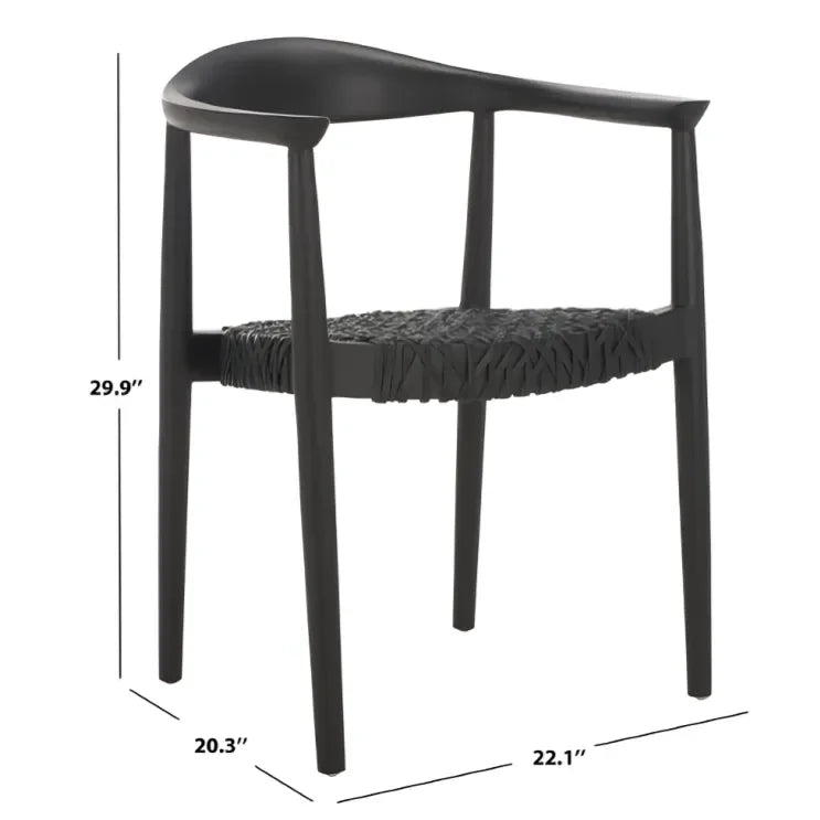 Bandelier Stacking Dining Chair in Black with Weave Pattern (Set of 2) - The Mayfair Hall