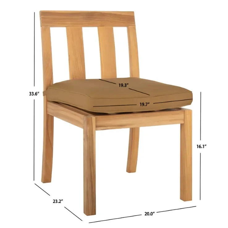 Montford Brazilian Teak Wood Dining Chair in Brown with Cushion (Set of 2) - The Mayfair Hall