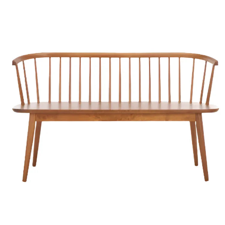Blanchard Wood Bench in Honey with Spindle Back - The Mayfair Hall