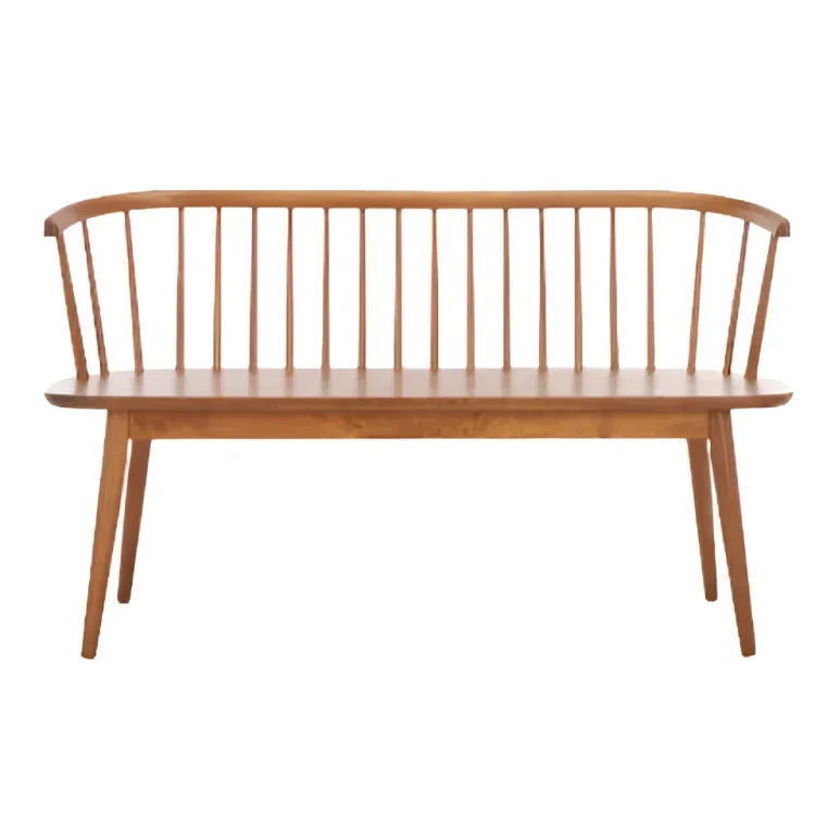 Blanchard Wood Bench in Honey with Spindle Back - The Mayfair Hall