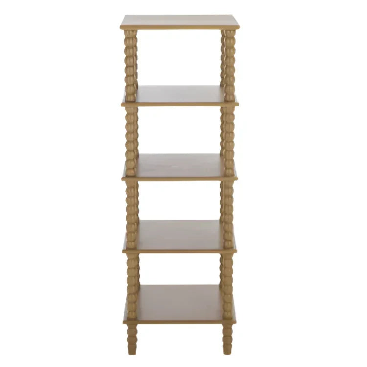 Dilyn Wood 5-Tier Shelving Unit in Desert Brown - The Mayfair Hall
