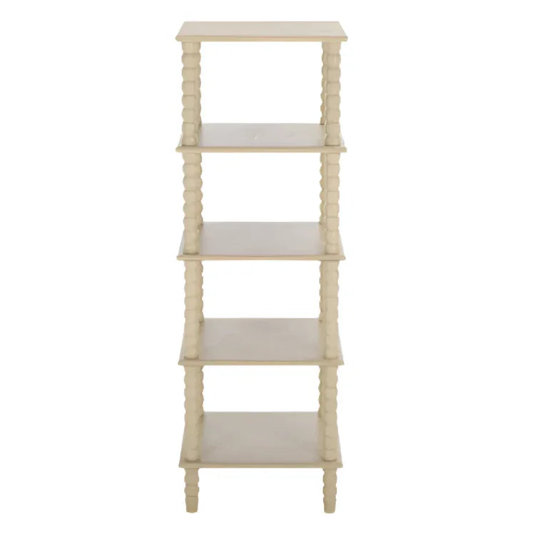 Dilyn Wood 5-Tier Shelving Unit in Sand - The Mayfair Hall