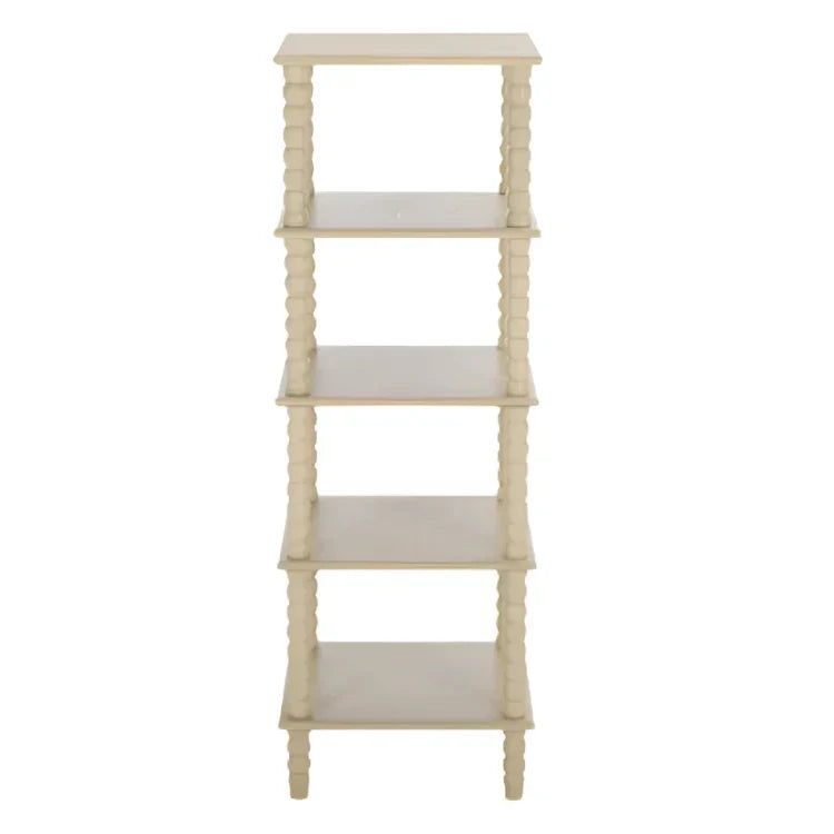 Dilyn Wood 5-Tier Shelving Unit in Sand - The Mayfair Hall