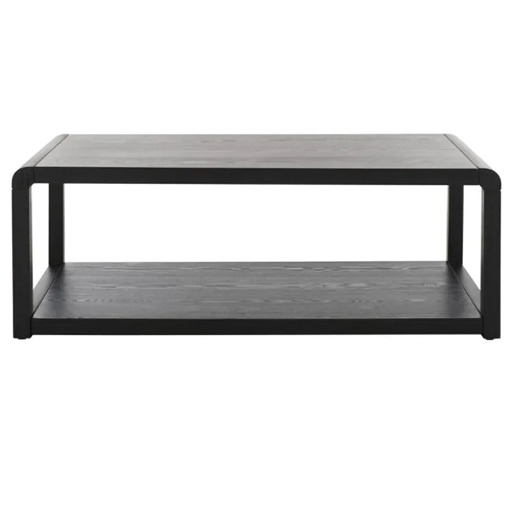 Omara Wood 2-Tier Coffee Table in Black - The Mayfair Hall