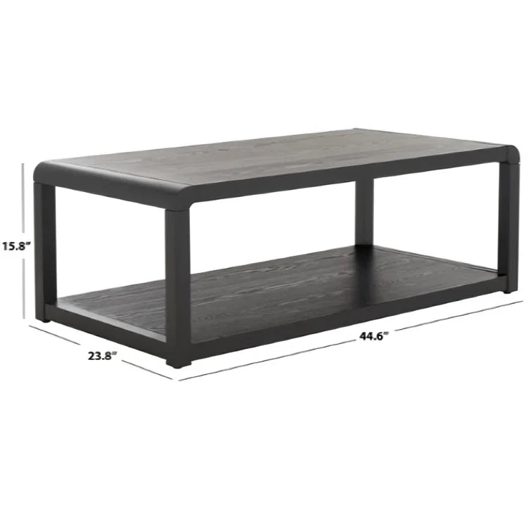 Omara Wood 2-Tier Coffee Table in Black - The Mayfair Hall