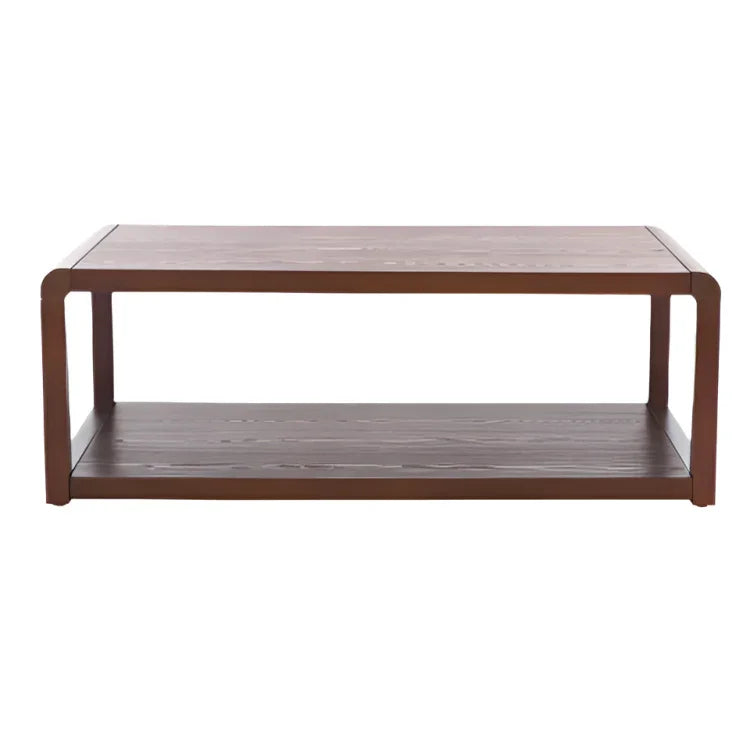 Omara Wood 2-Tier Coffee Table in Walnut - The Mayfair Hall