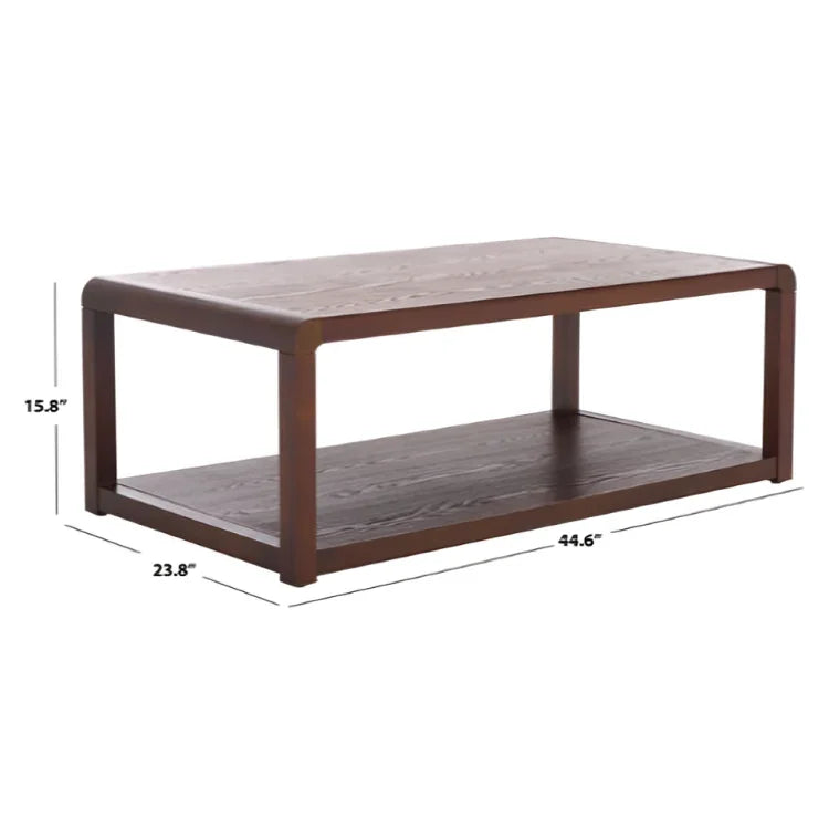 Omara Wood 2-Tier Coffee Table in Walnut - The Mayfair Hall