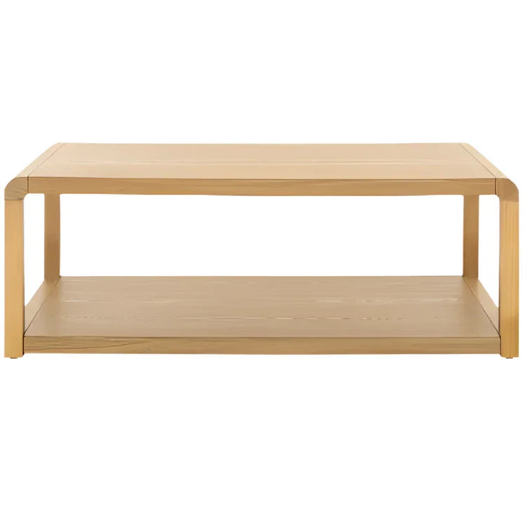 Omara Wood 2-Tier Coffee Table in Natural - The Mayfair Hall